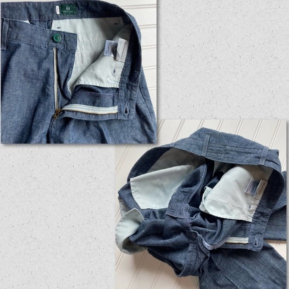 AG Adriano Goldschmied Denim Chambray Trouser Pant Blue Size 31R Green Label - Picture 9 of 11